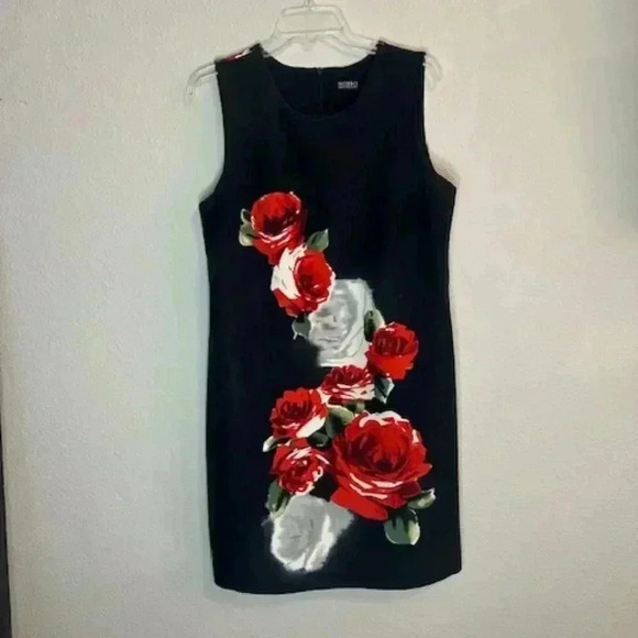 Black & Red Floral Sleeveless Dress - Picture 5 of 5